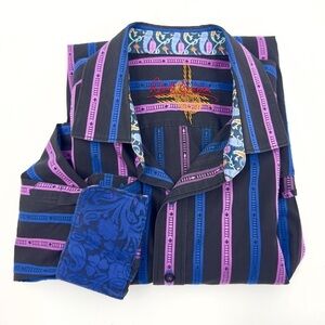 Robert Graham Button Down Shirt Mens XL Flip Cuff Colorful Statement Old Money